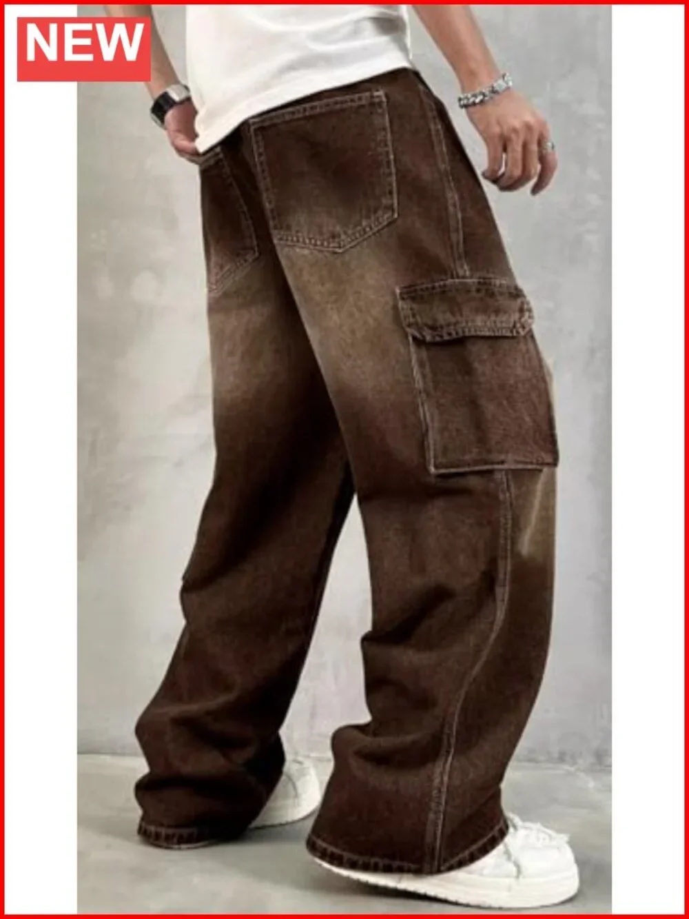 Baggy Cargo Jeans Men Women Y2K Wide Leg Loose Fit Streetwear Skate Pants